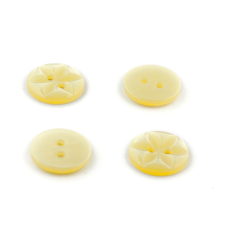 Bot&amp;oacute;n Pl&amp;aacute;stico Redondo Estrella Crema