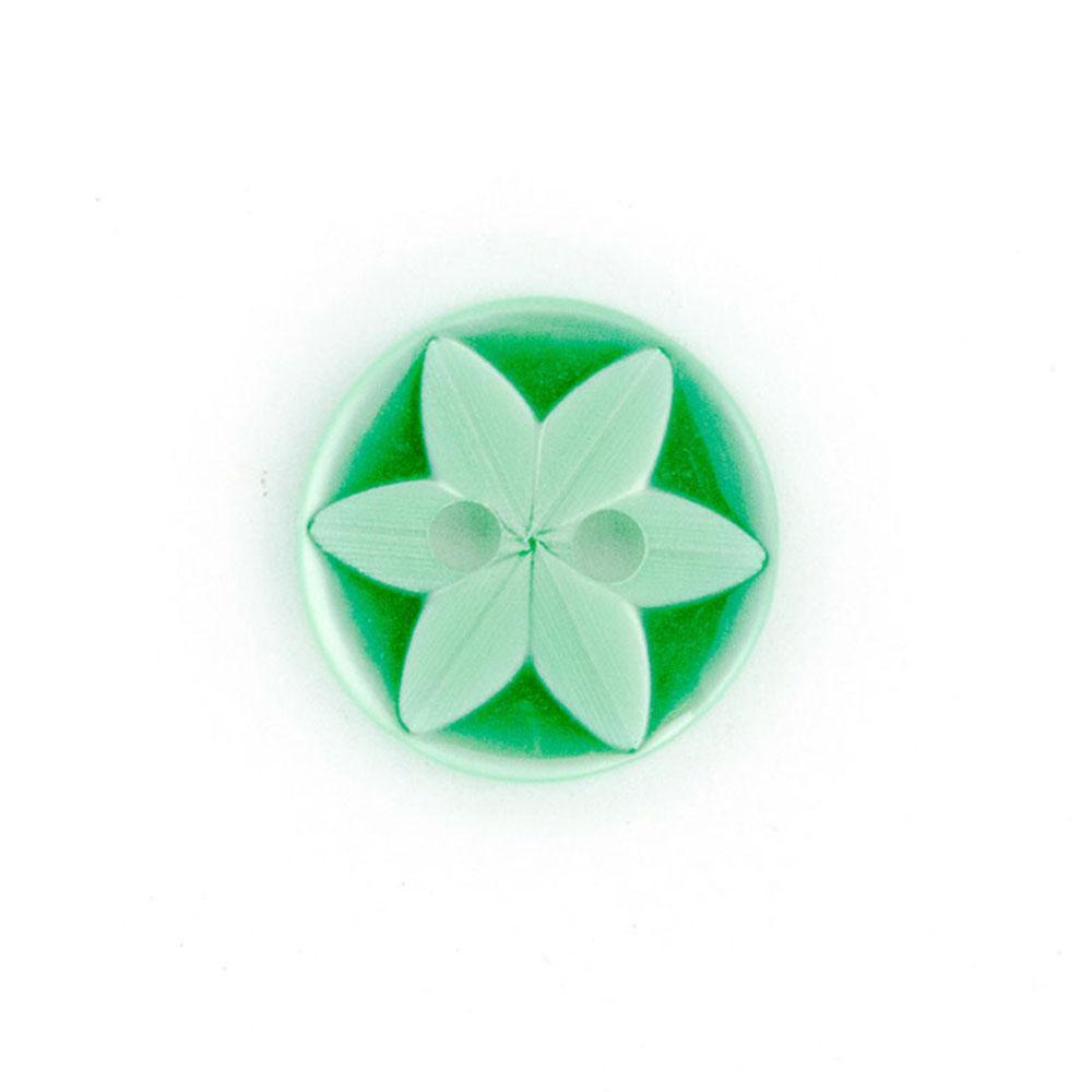 Bot&amp;oacute;n Pl&amp;aacute;stico Redondo Estrella Verde Lima