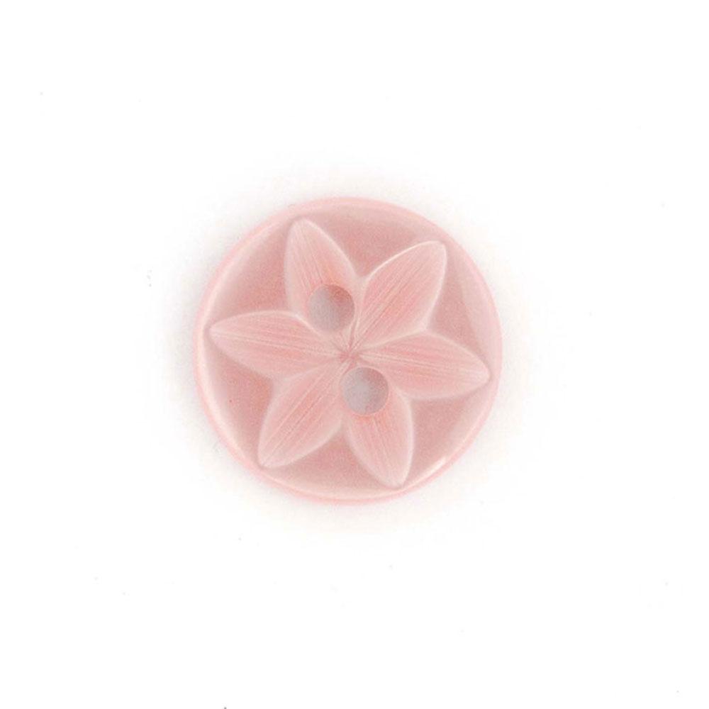 Bot&amp;oacute;n Pl&amp;aacute;stico Redondo Estrella Rosado