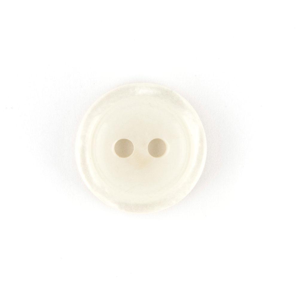 Bot&oacute;n Pl&aacute;stico Borde Doble Blanco