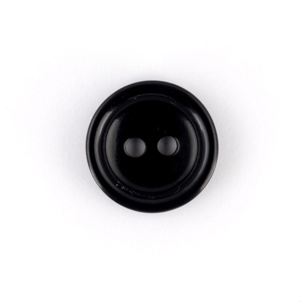 Bot&oacute;n Pl&aacute;stico Borde Doble Negro