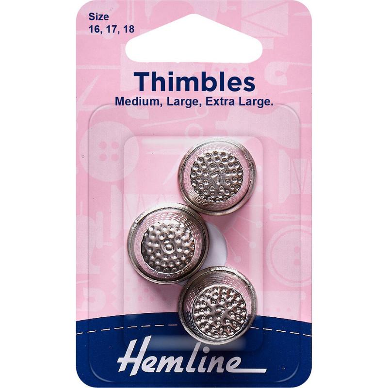 Dedal metálico 3 tamaños Hemline