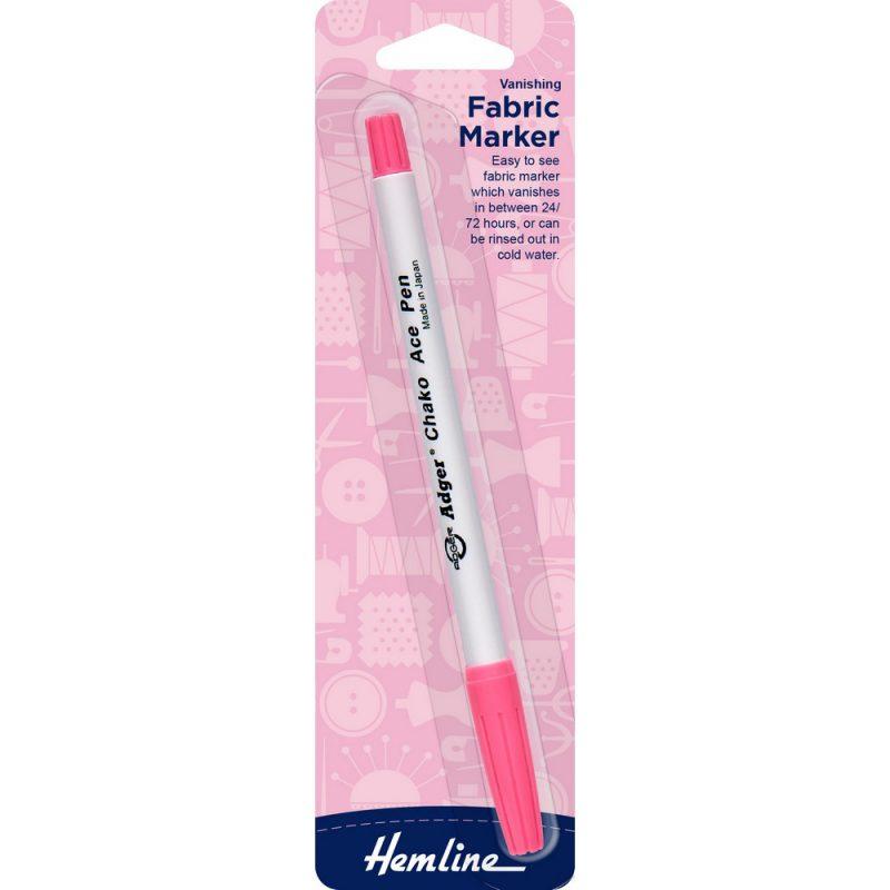 Lápiz marcador de tela soluble fucsia Hemline