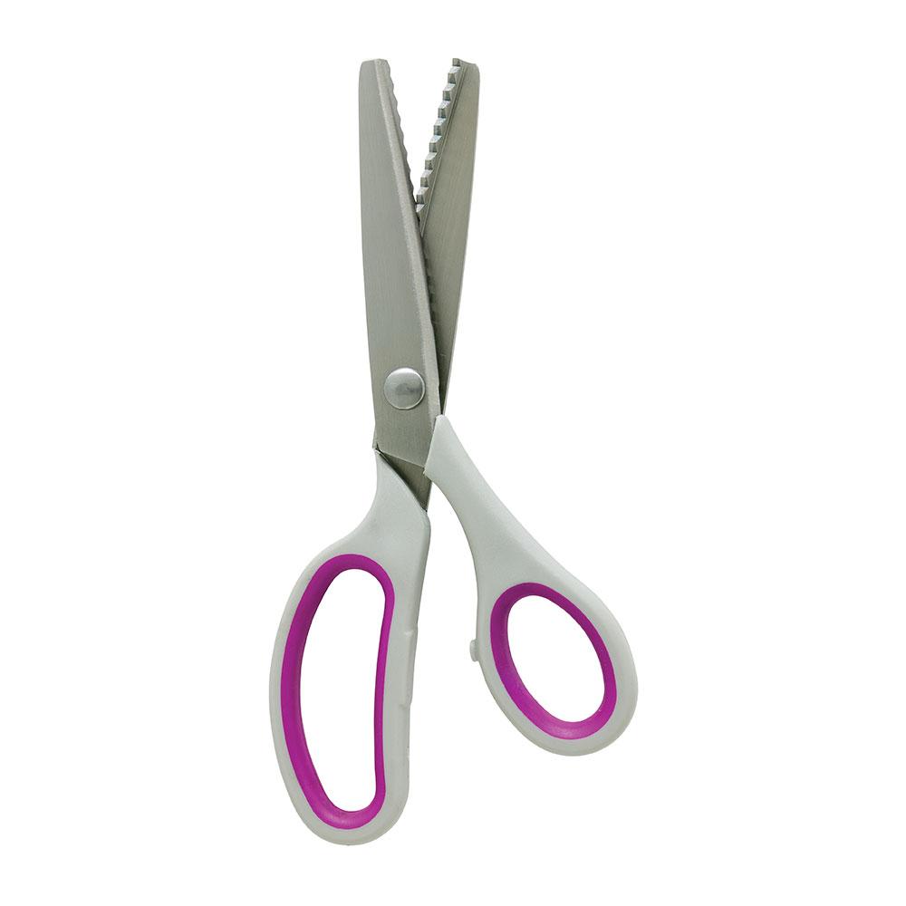 Tijera Zig Zag Soft Grip 9&amp;quot;  Rosada