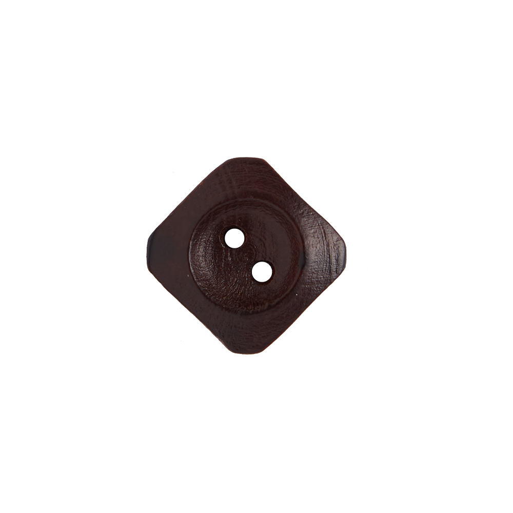 Bot&oacute;n Madera Cuadrado Caf&eacute; Oscuro
