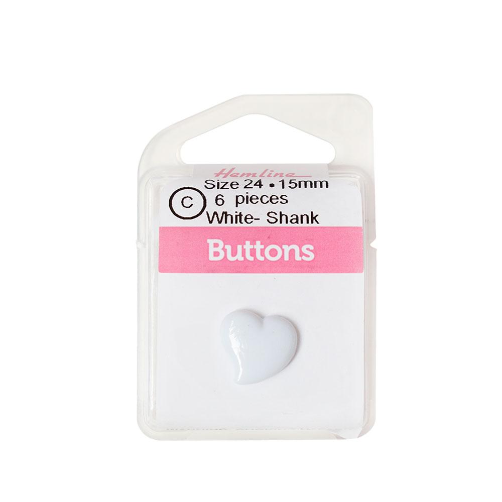 Bot&amp;oacute;n Pl&amp;aacute;stico Coraz&amp;oacute;n Blanco