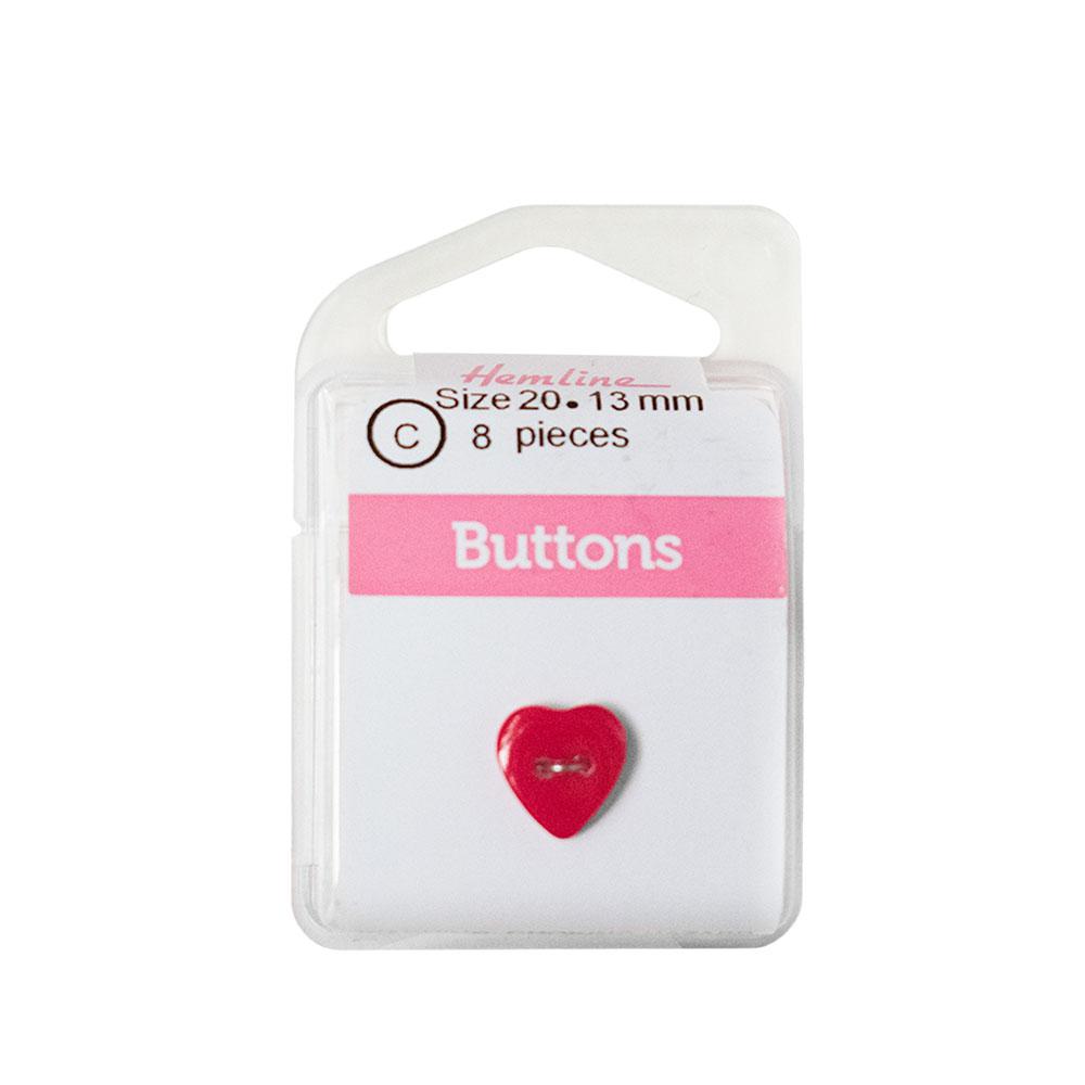 Bot&amp;oacute;n Pl&amp;aacute;stico Coraz&amp;oacute;n Rojo