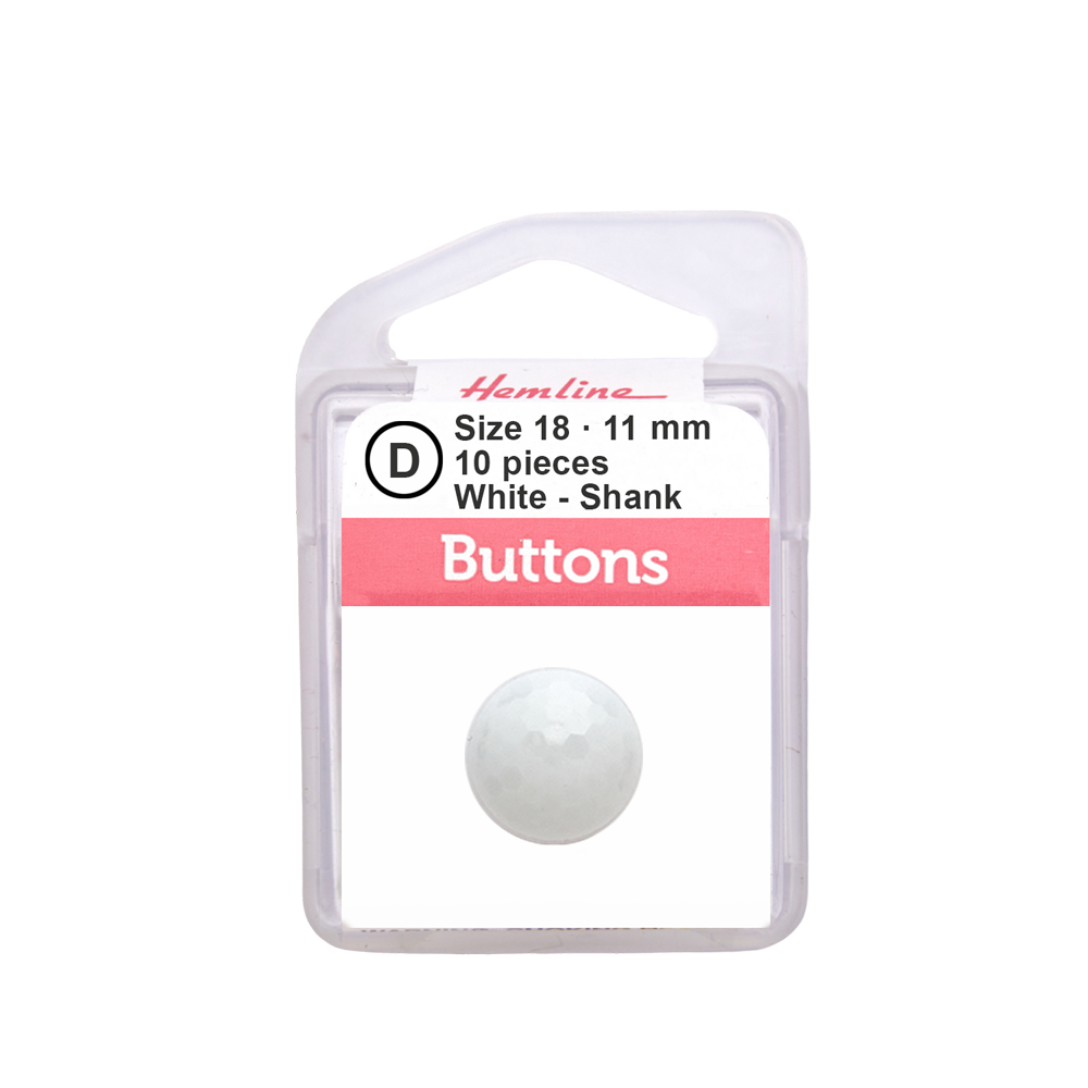 Bot&oacute;n Pl&aacute;stico Corte Diamante Blanco