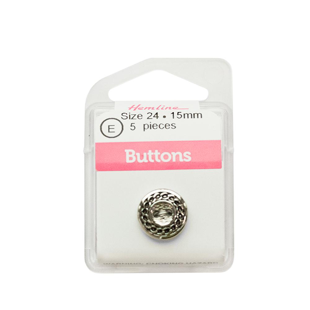 Bot&amp;oacute;n Met&amp;aacute;lico Redondo  Cadena Silver